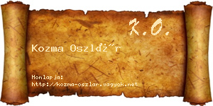 Kozma Oszlár névjegykártya